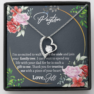 Personalized Stepdaughter Wedding Forever Love Necklace - Love You This Much